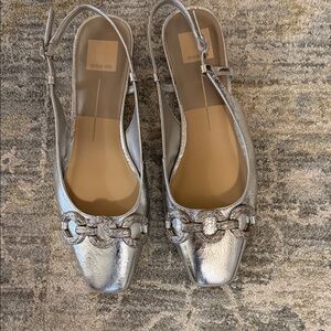 Dolce Vita Metallic Silver Slingback Flats